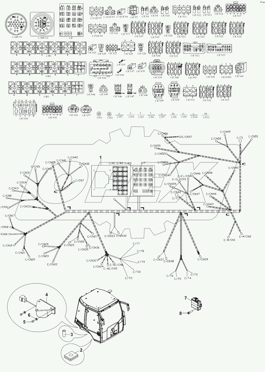  HARNESS, CAB, COMPLETE FUNCTION A19001-