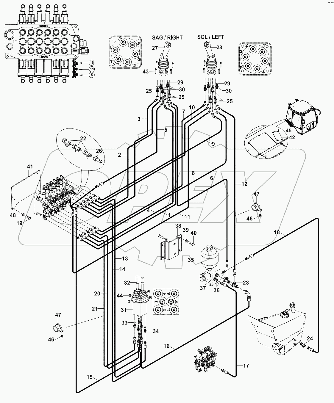  CIRCUIT, HYDRAULIC, JOYSTICK, NB A19001-A21178
