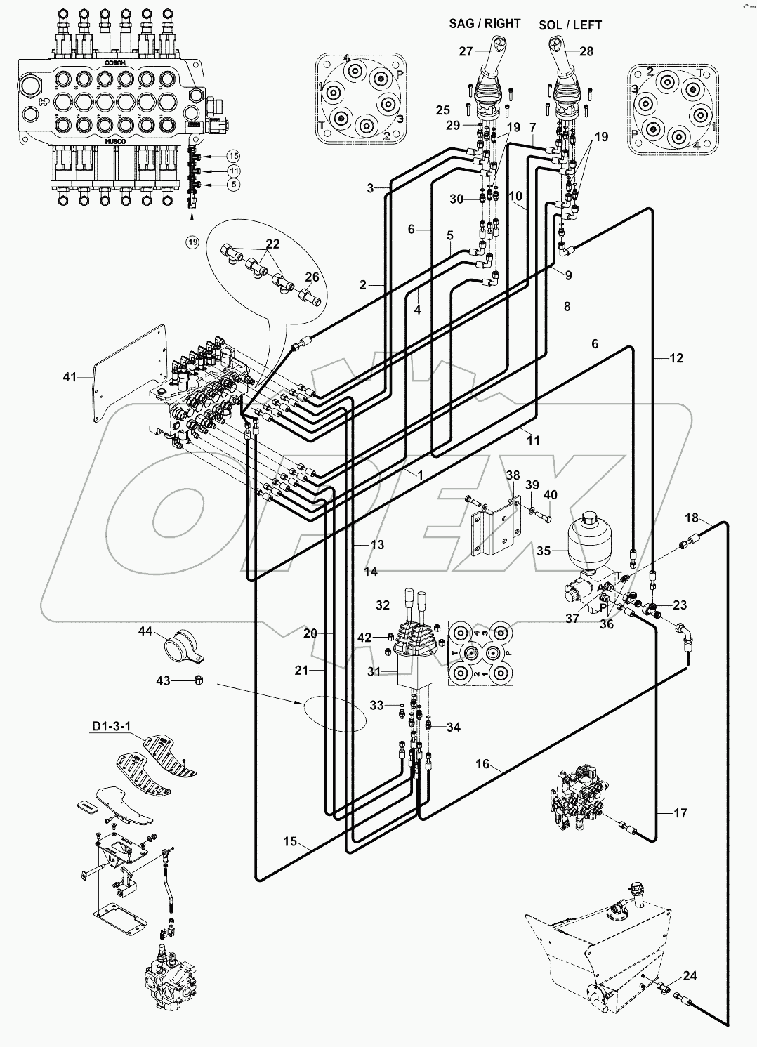  CIRCUIT, HYDRAULIC, JOYSTICK, TB A19001-A21178