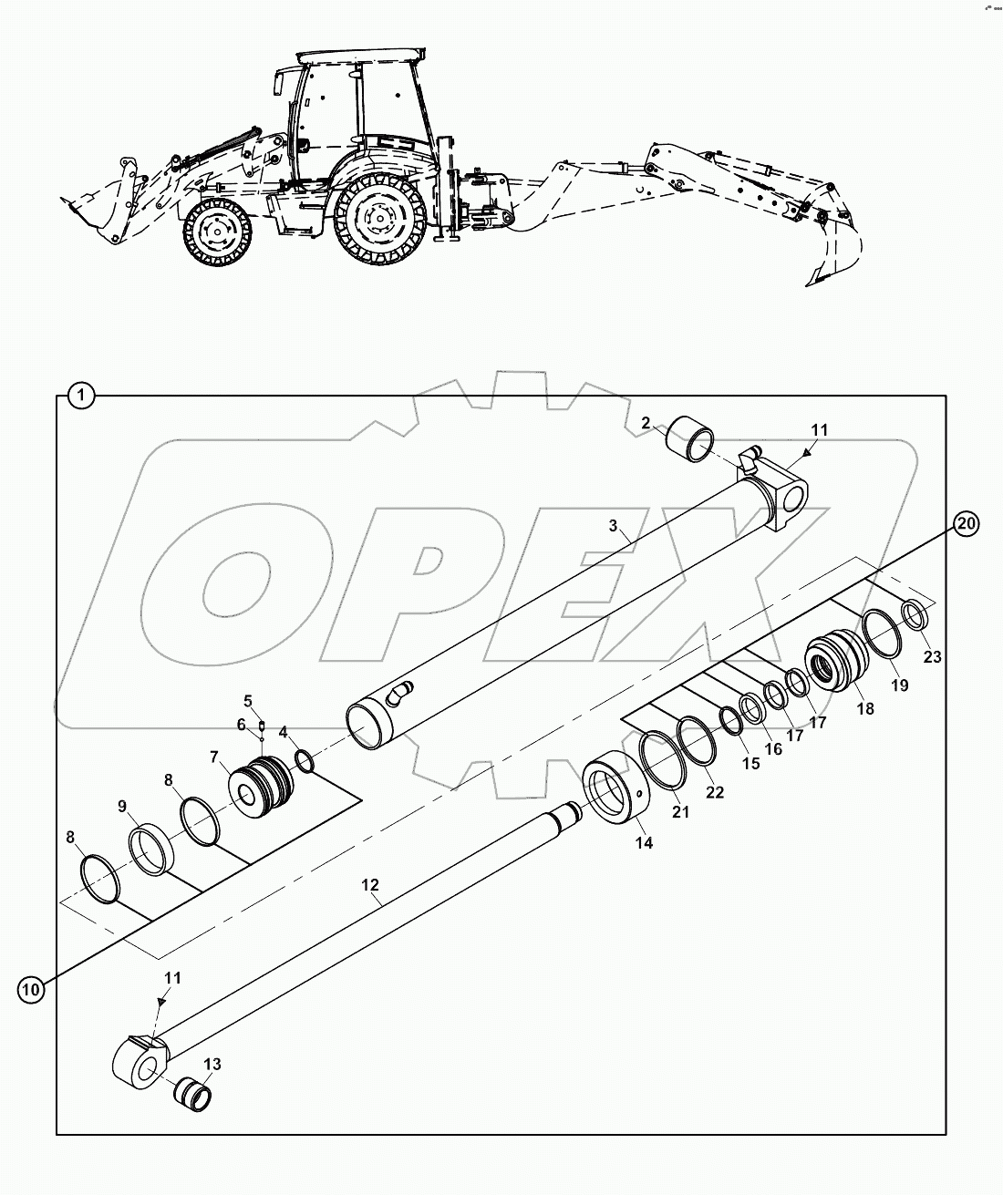  RAM, SHOVEL, LEFT, LOADER A19001-