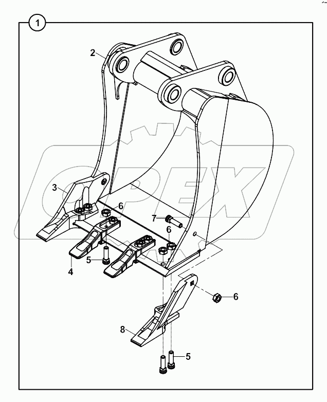  BUCKET, BACKHOE, 3-AXIS A19001-
