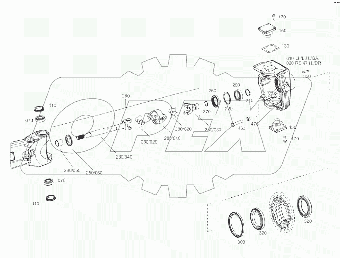  JOINT HOUSING, FRONT AXLE A19001-A20225