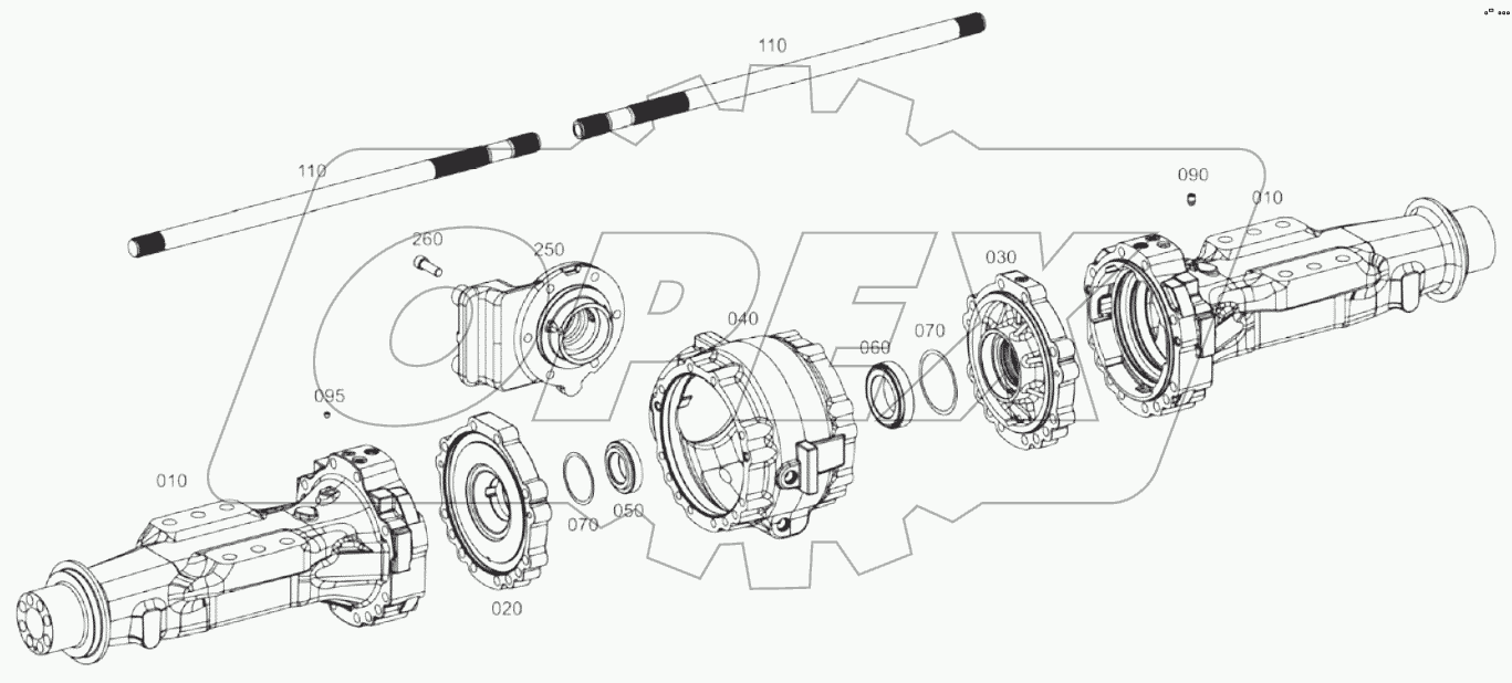  AXLE BRACKET, REAR AXLE A19001-