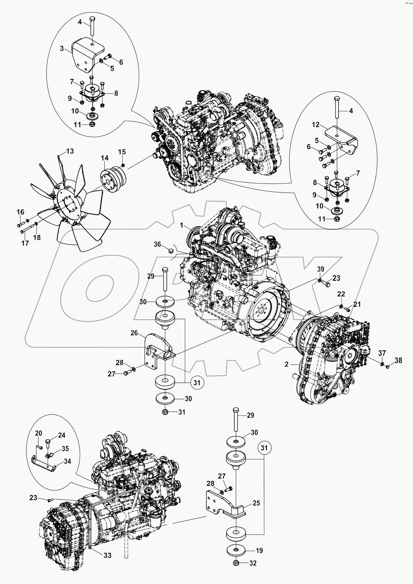  CHASSIS-CAB-ENGINE MOUNTINGS A19001-