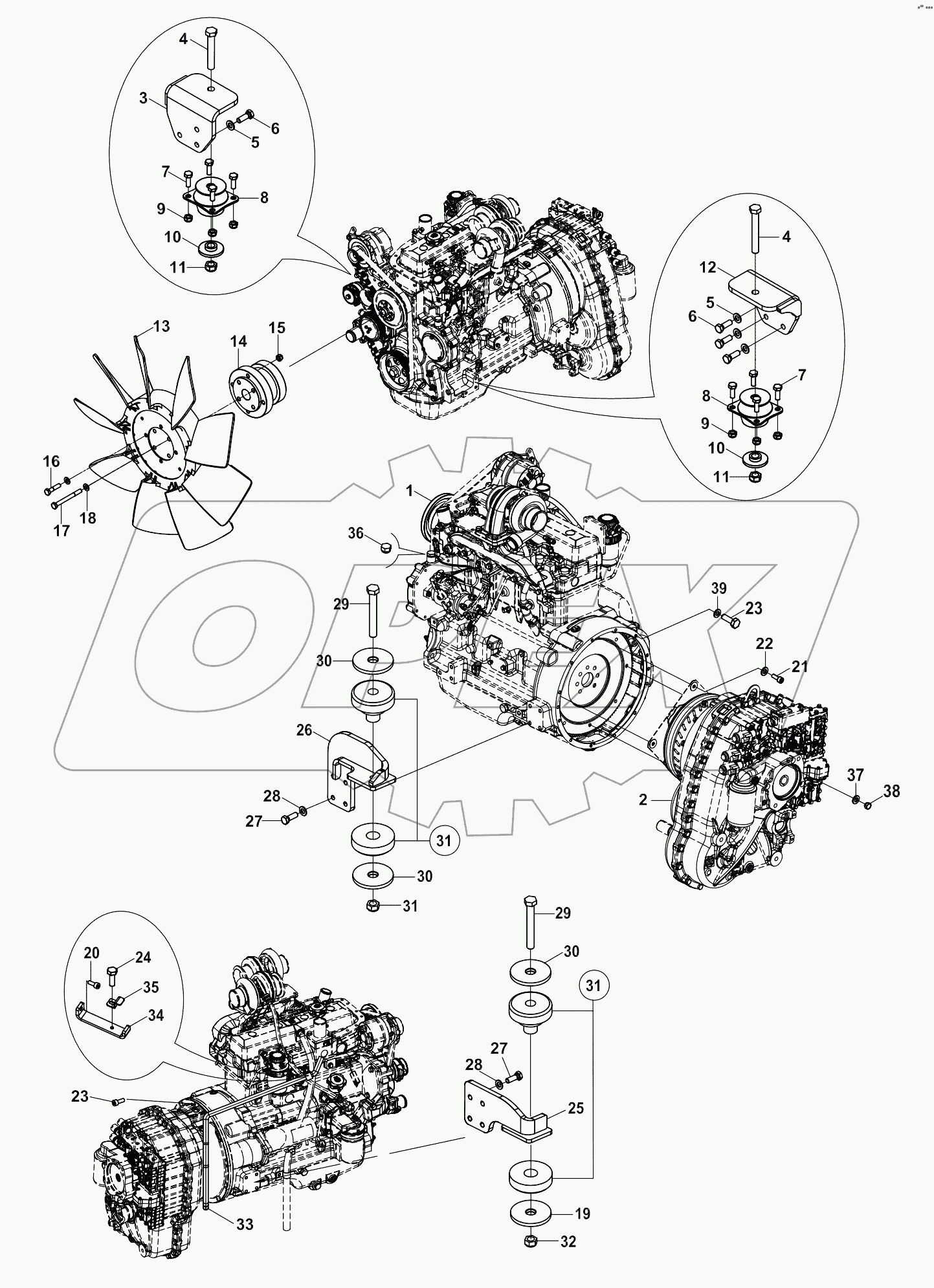  CHASSIS-CAB-ENGINE MOUNTINGS A19001-