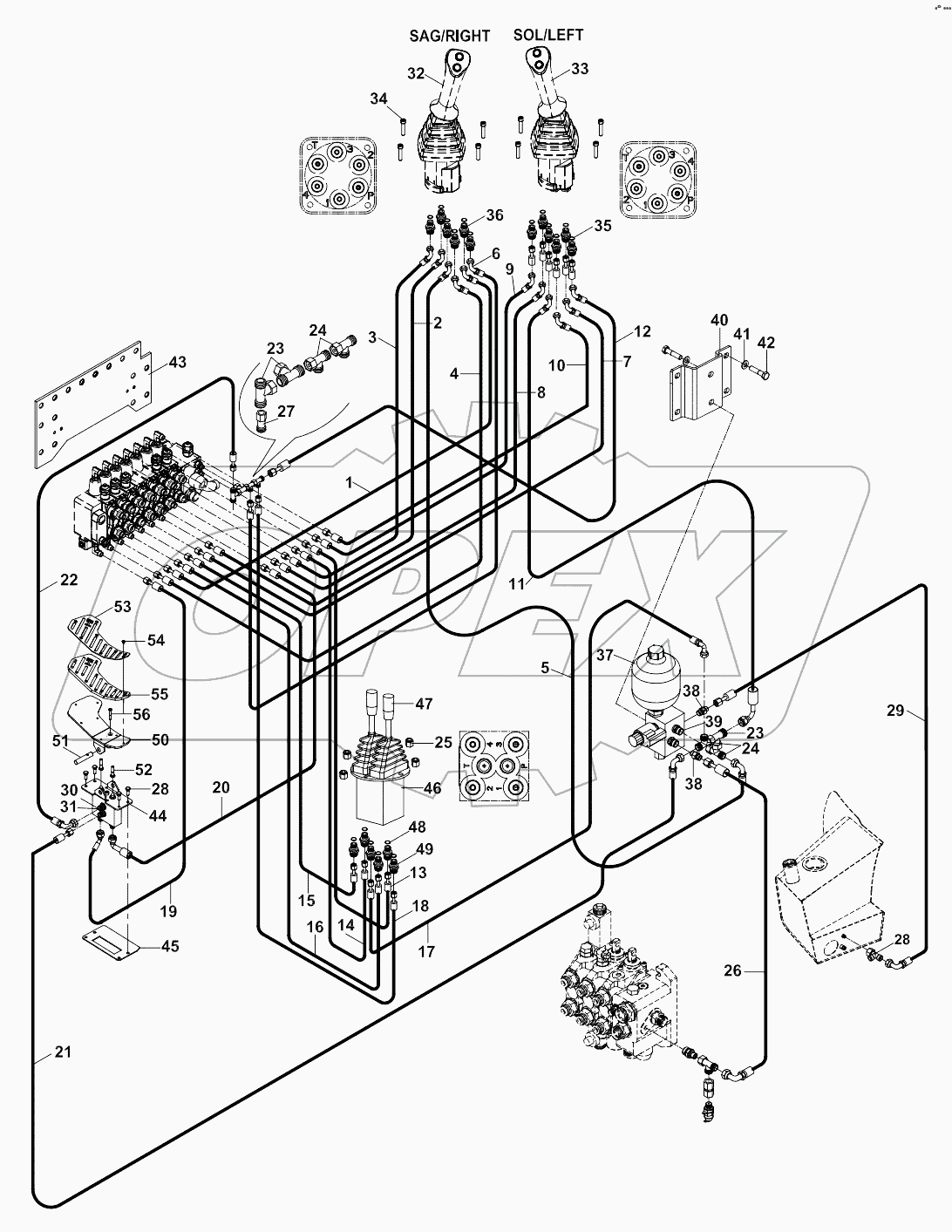  CIRCUIT, HYDRAULIC, JOYSTICK, TB A19001-A21178