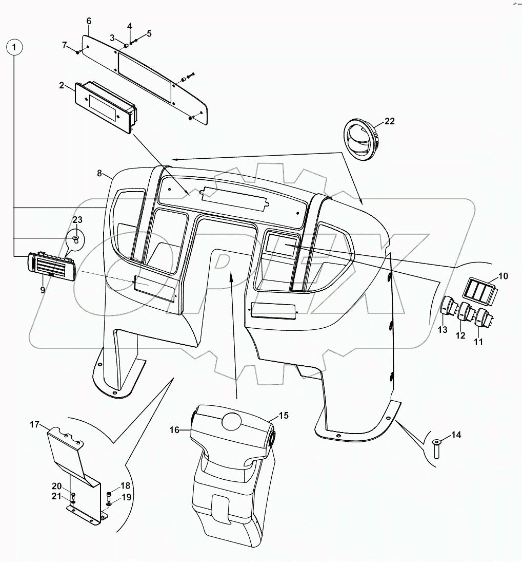  COVER, FRONT, CONTROL A19001-A19078