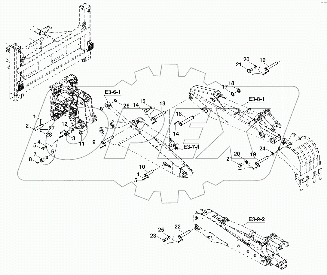  MOUNTINGS, BACKHOE COMPONENTS A19001-A20410