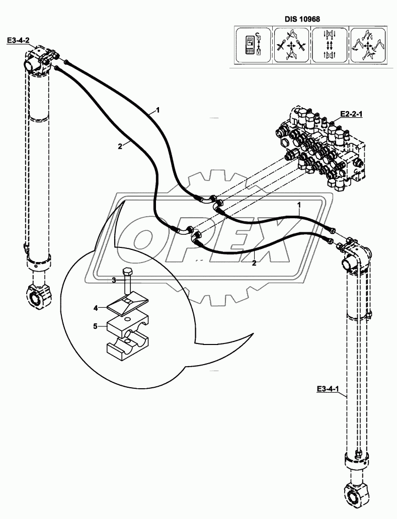 HYDRAULIC, RAM, STABILISER (DIS10968, FWD STABILISER F.,)