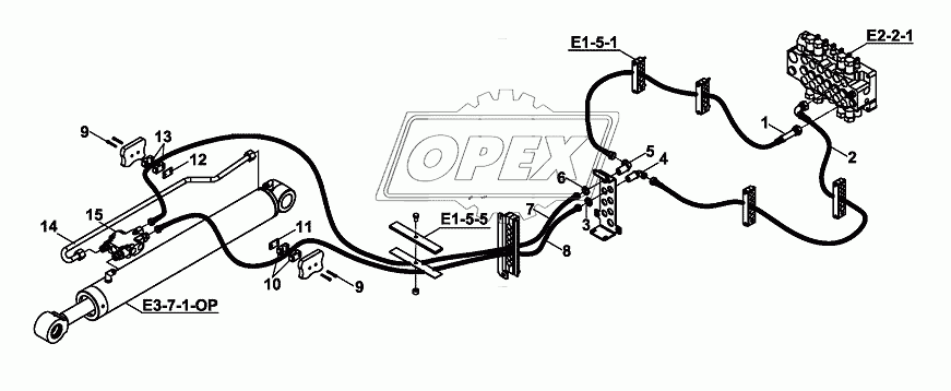 HYDR., RAM, DIPPER, (DIS 10968, WITH PROTECTION VALVE), BACKHOE