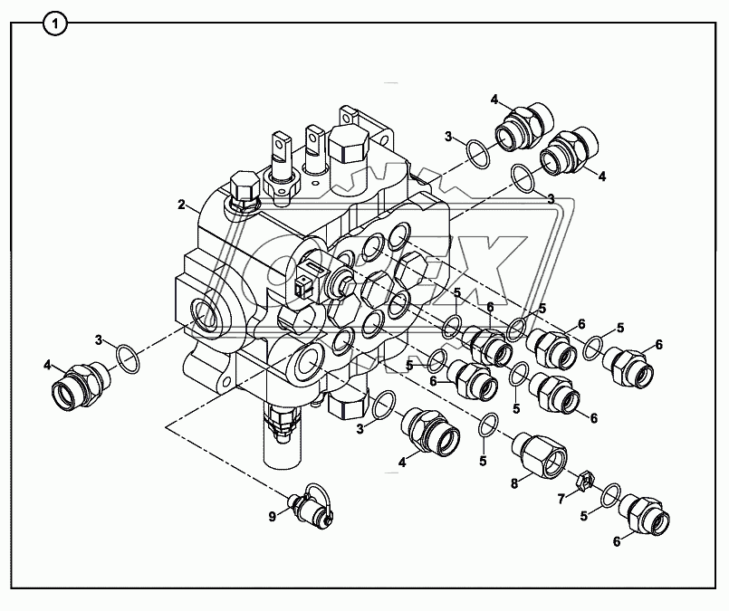 LOADER CONTROL VALVE BLOCK AND ADAPTERS- WIHT LEVER CONTROL