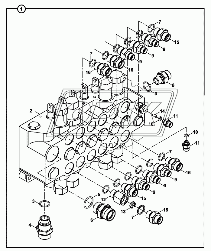 BACKHOE CONTROL VALVE BLOCK AND ADAPTERS, DIS10968