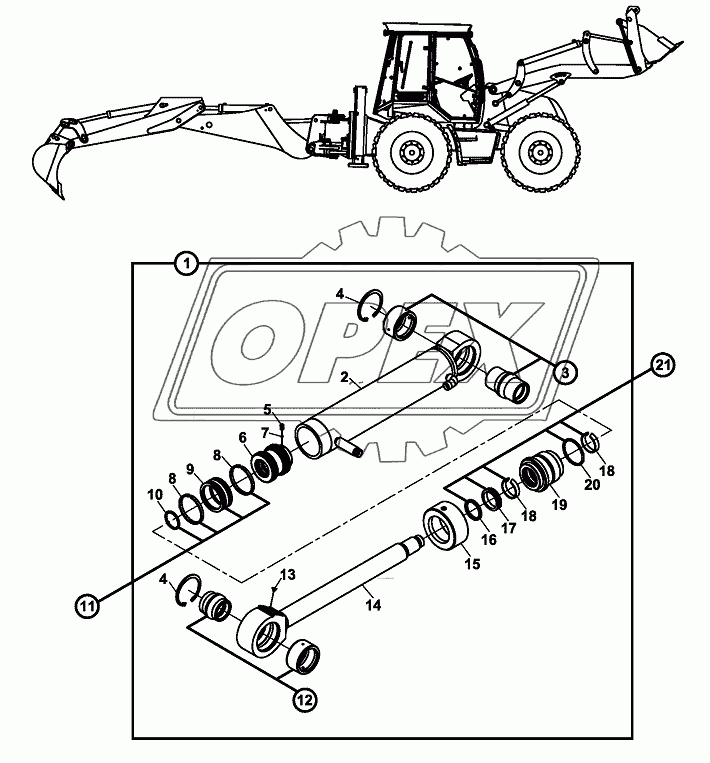 RAM, CLAMSHOVEL, RIGHT - LEFT, LOADER