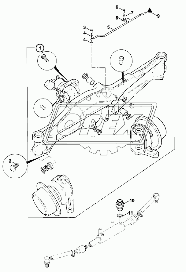 AXLE ASSEMBLY, FRONT, SD 80 1