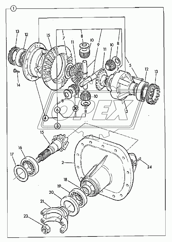 DIFFERENTIAL, FRONT AXLE, SD 80