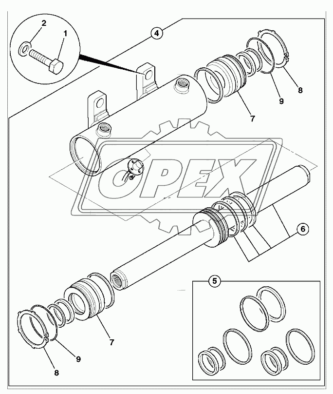 RAM, STEERING, FRONT AXLE SD 80