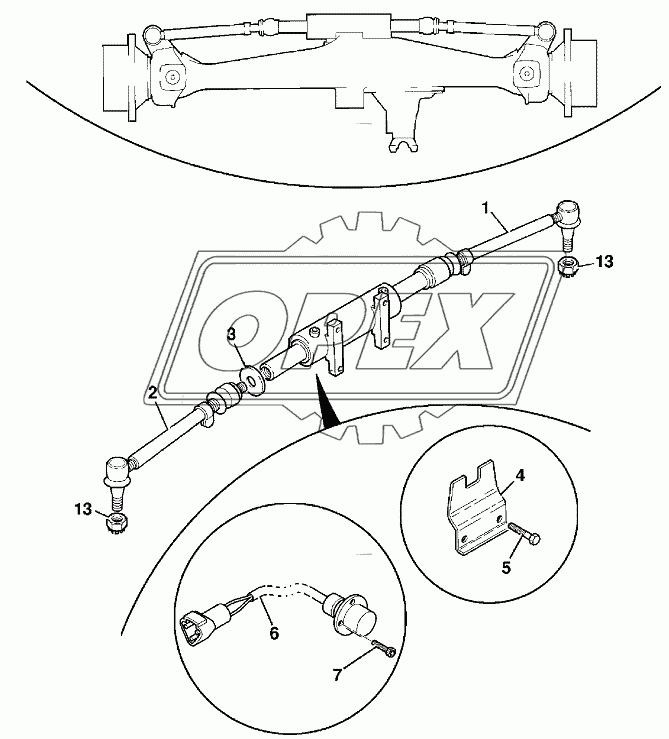 POWER TRACKROD, FRONT AXLE, SD 80