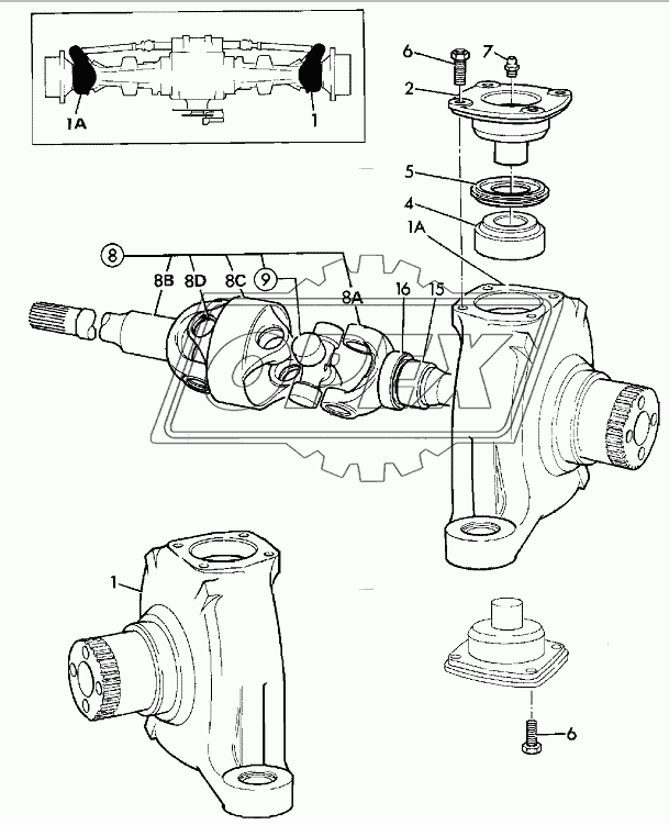 KNUCKLE, REAR AXLE, SD 80