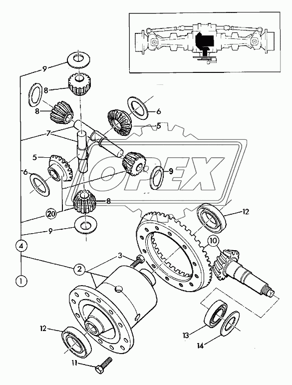 CROWN WHEEL AND PINION, REAR AXLE, SD 80