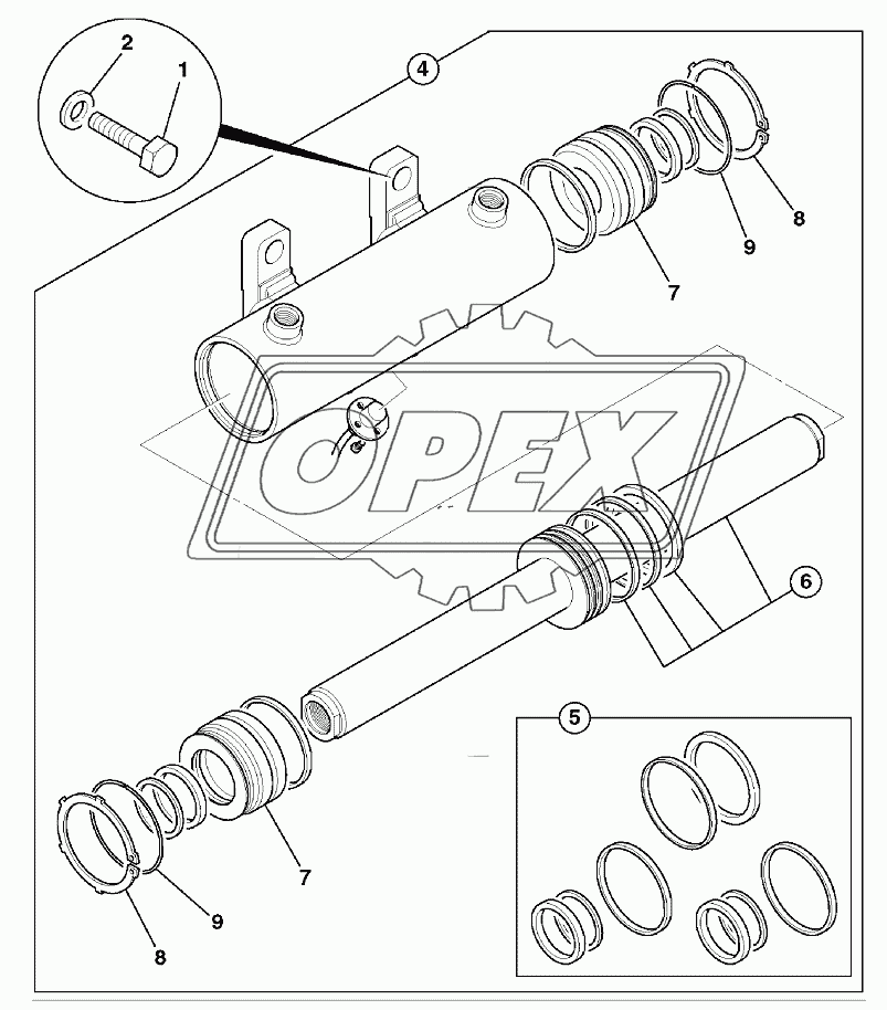 RAM, STEERING, REAR AXLE SD 80