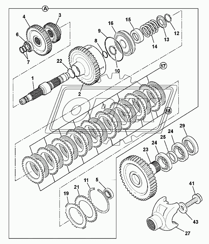 CLUTCH - MAINSHAFT AND , COMPONENTS, TRANSMISSION, PS760
