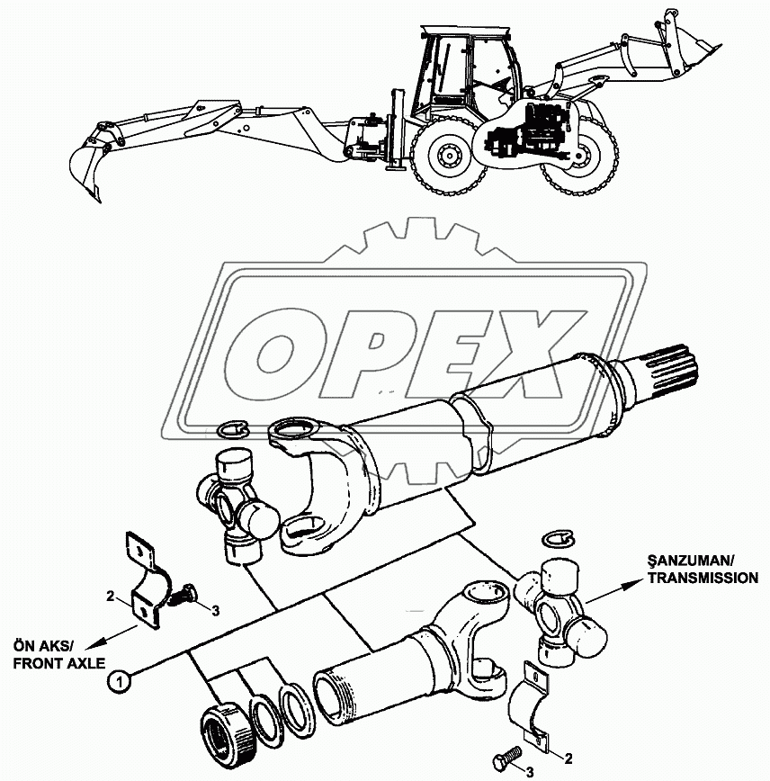 PROPSHAFT, TRANSMISSION TO FRONT AXLE