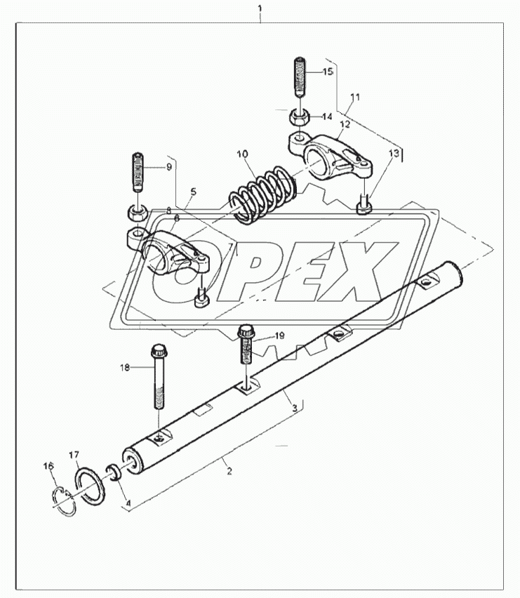 ROCKER ASSEMBLY, ENGINE 1104C-44T, RG38101