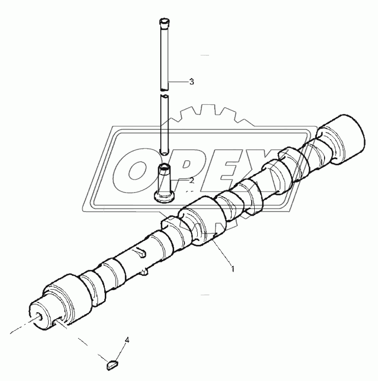 TIMING GEAR AND CAM SHAFT, ENGINE 1104C-44T, RG38101