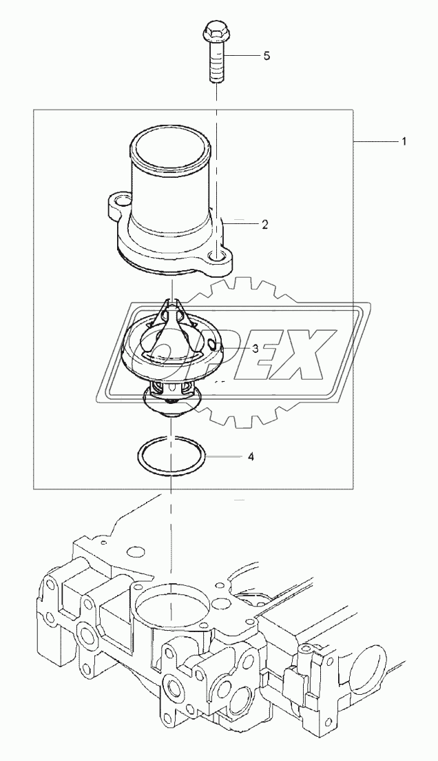 WATER OUTLET HOUSING, ENGINE 1104C-44T, RG38101