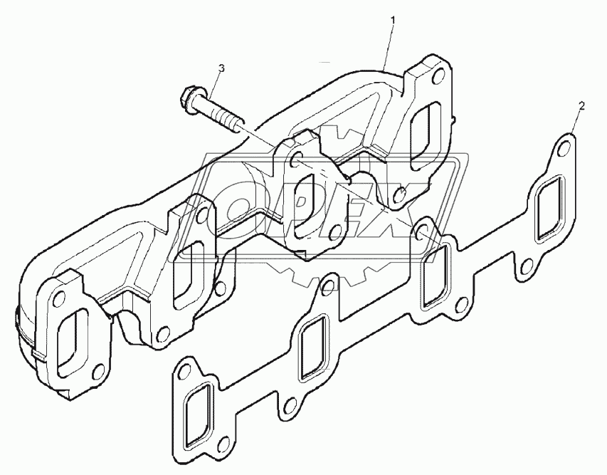 EXHAUST MANIFOLD, ENGINE 1104C-44T, RG38101