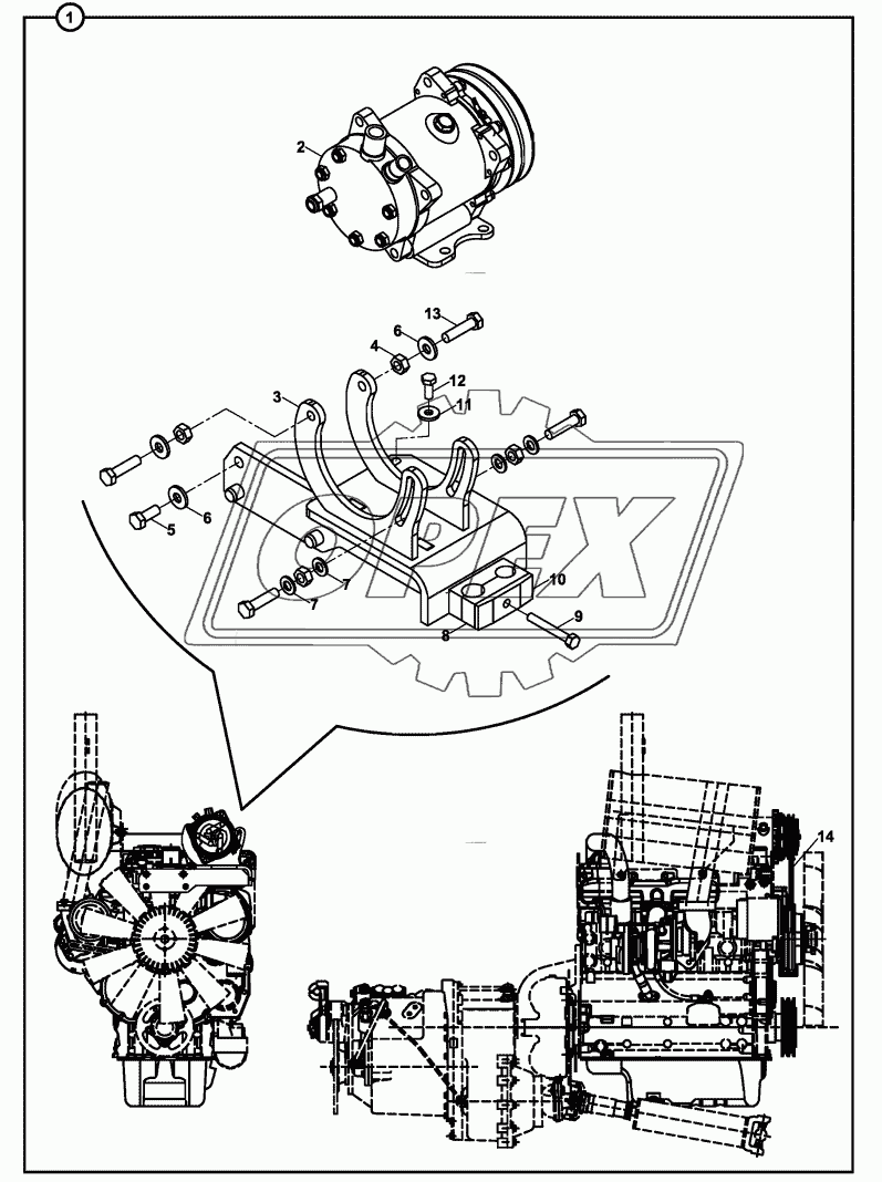 COMPRESSOR ASSEMBLY, WITH AIR CONDITIONER, GREEN ENGINE