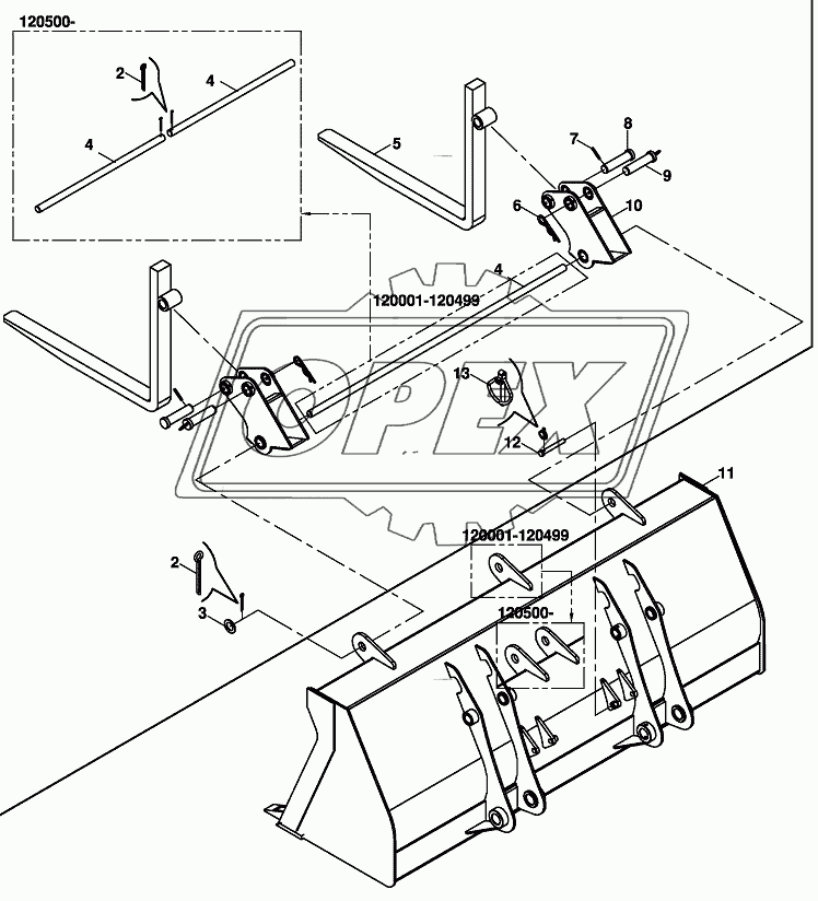 SHOVEL, FORKLIFT MOUNTED