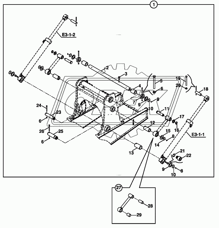 LOADER MOUNTING-2, LOADER ARM WITH BOX SECTION