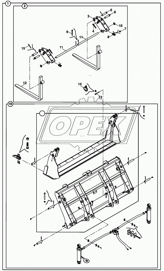 SHOVEL, CLAM, FORKLIFT MOUNTED 2