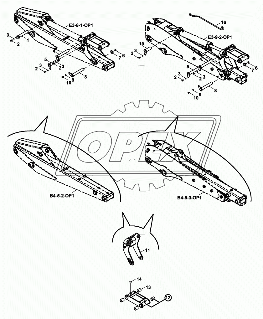 DIPPER - TIPPING LINK - TIPPING LEVER AND RAM MOUNTINGS