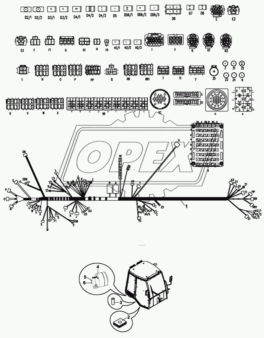 HARNESS, CAB, DOUBLE BRAKE PEDAL