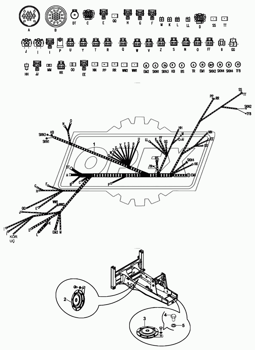 HARNESS, ENGINE, SINGLE BRAKE PEDAL