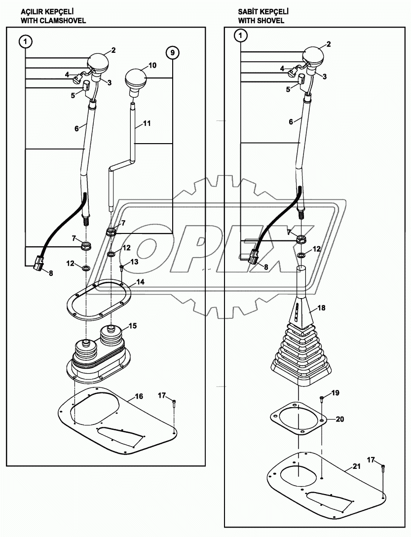 CONTROL LEVERS, LOADER