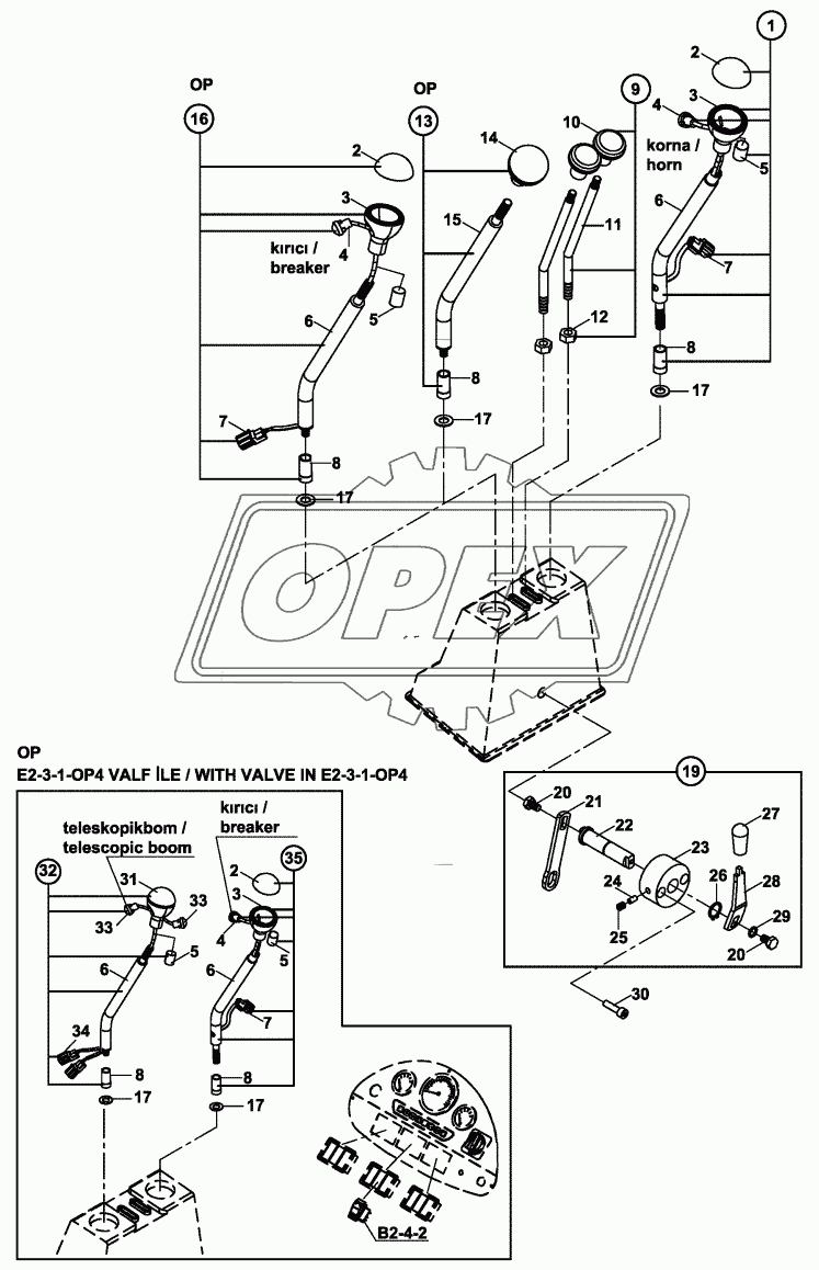 CONTROL LEVERS, BACKHOE