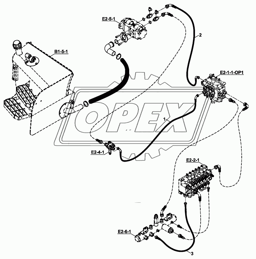 CIRCUIT, HYDR., ADDITIONAL, NB, WITH E2-1-1-OP1