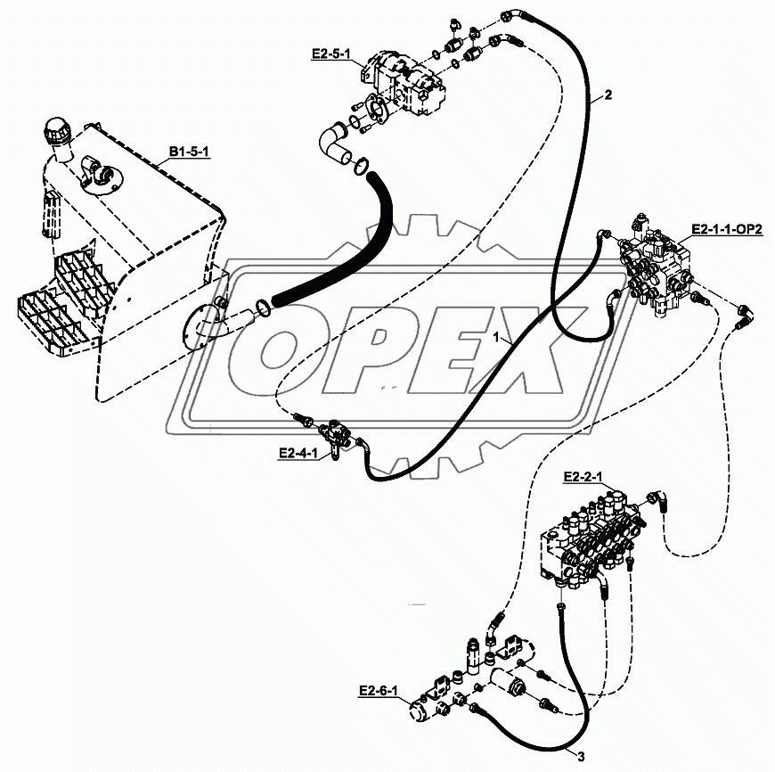 CIRCUIT, HYDR., ADDITIONAL, NB, WITH E2-1-1-OP2