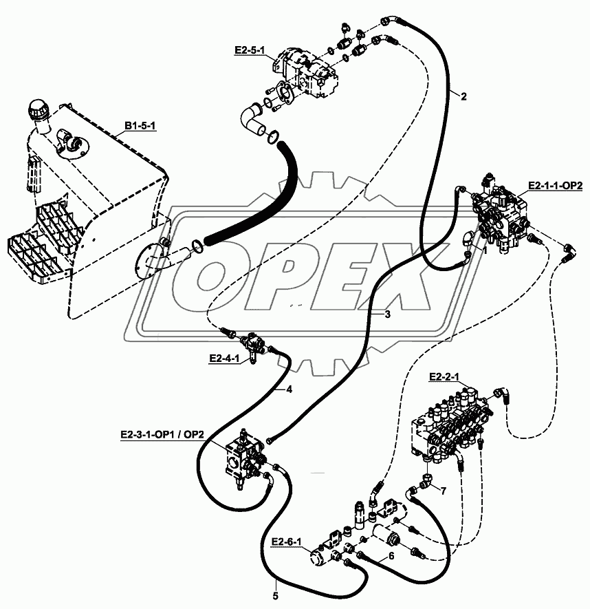 CIRCUIT, HYDR., ADDITIONAL, TB, WITH E2-1-1-OP2