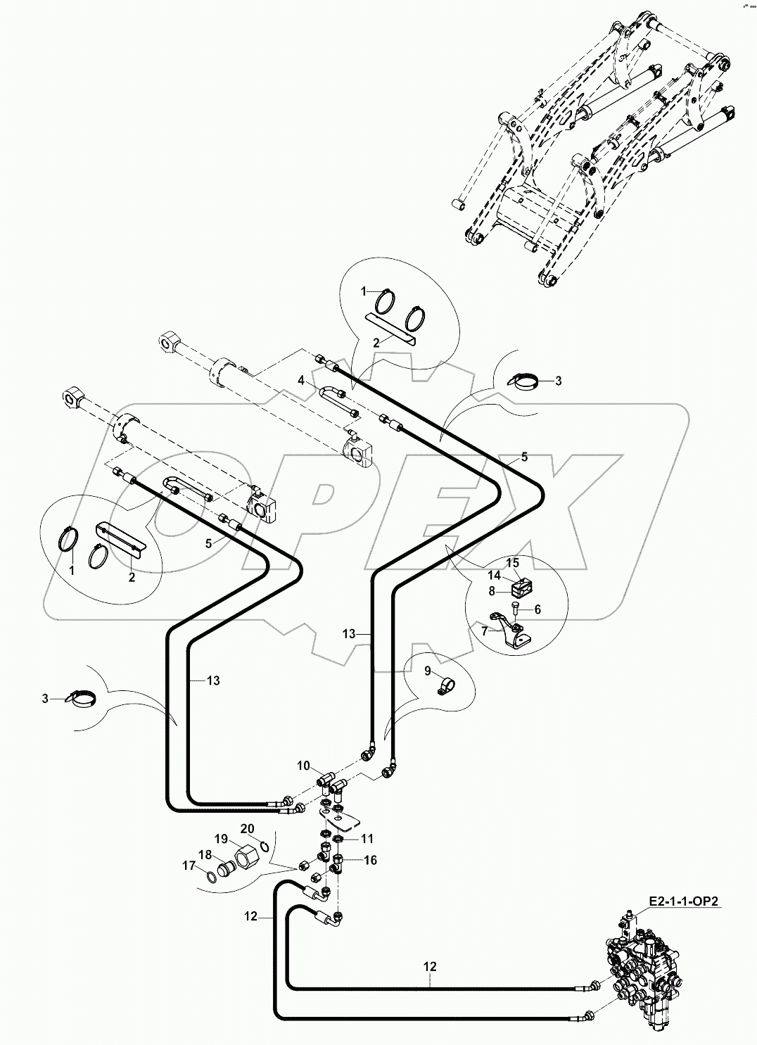  CIRCUIT MOUNTING, RAM, LIFT, LOADER A80001 -