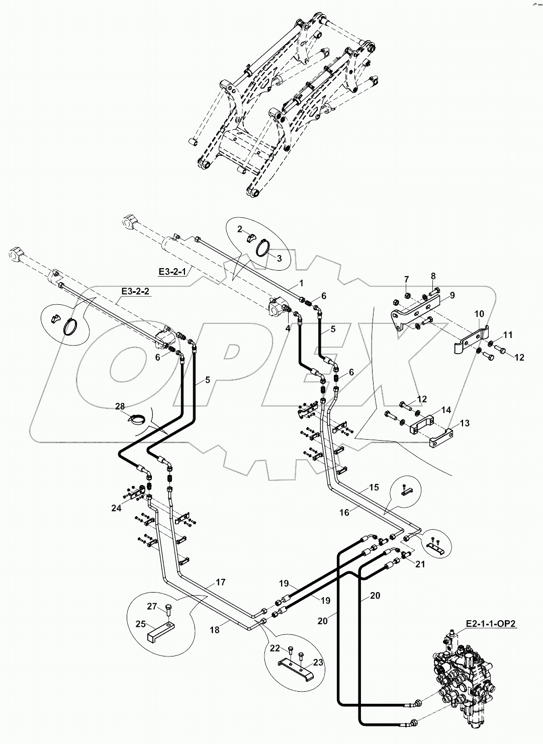  CIRCUIT MOUNTING, RAM, SHOVEL, LOADER A80001 -