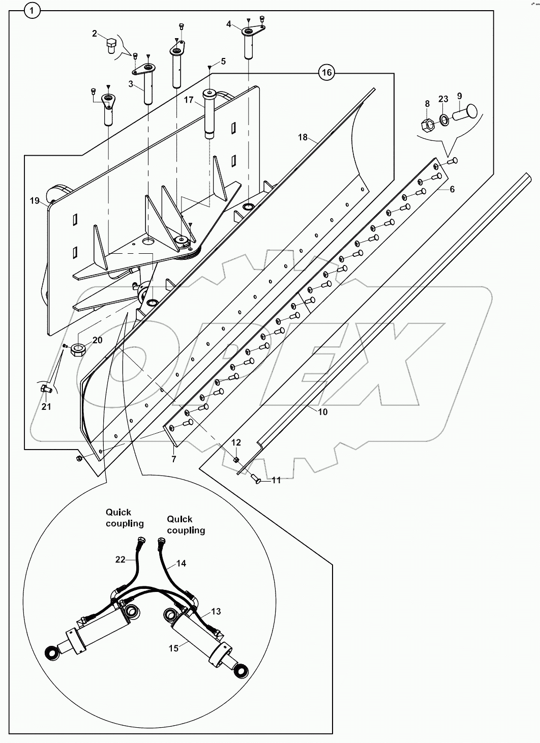  LEVELLING, BLADE, QUICK COUPLER A80001 -