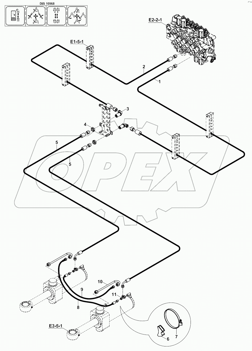  CIRCUIT MOUNTING, RAM, SLEW/SWING (A80001 -)