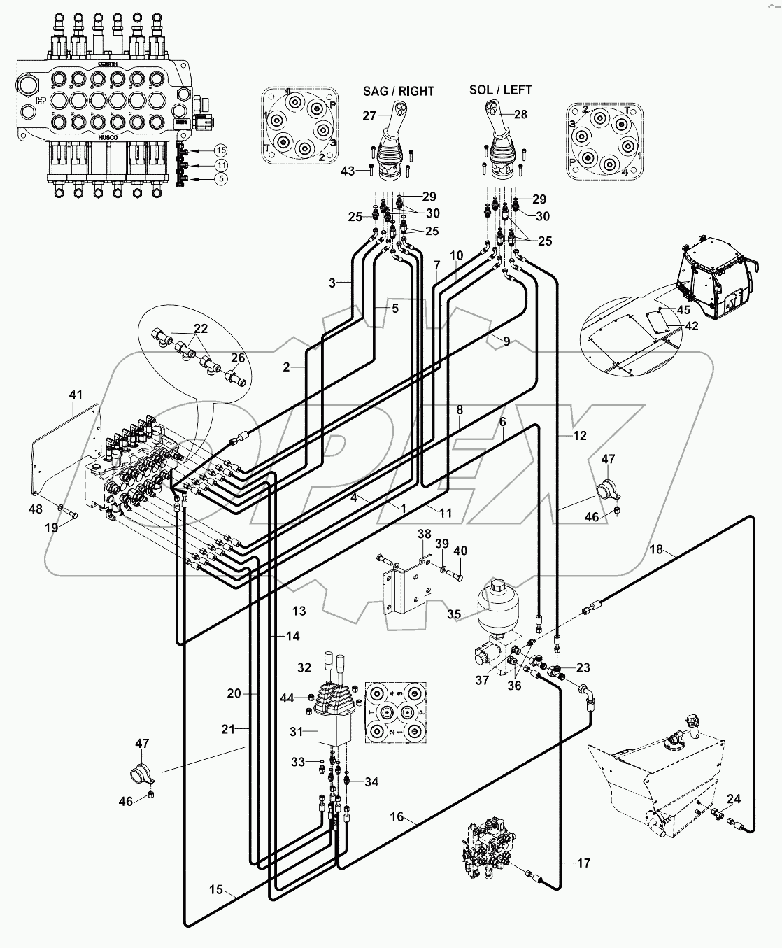  CIRCUIT, HYDRAULIC, JOYSTICK, NB A80001 - A81018