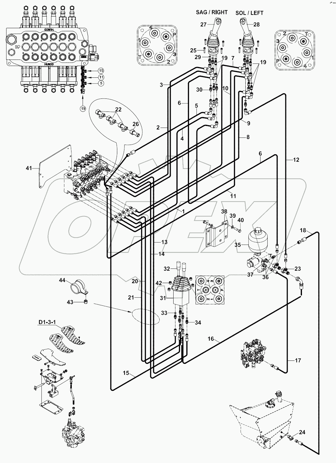  CIRCUIT, HYDRAULIC, JOYSTICK, TB A80001 - A81018