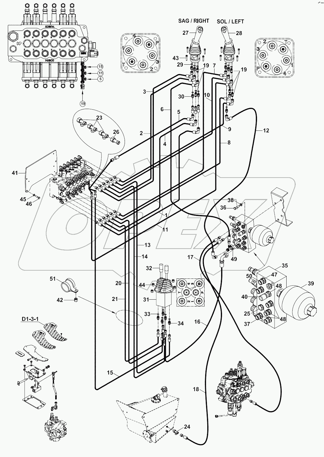  CIRCUIT, HYDRAULIC, JOYSTICK, TB A81019 -