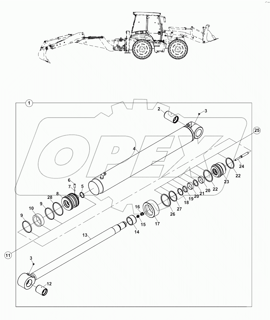  RAM, DIPPER, BACKHOE A80001 - A80075